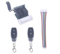 Mini 4V-12V 5V 6V 2 canaux Commutateur de relais Micro-interrupteur d’apprentissage de télécommande sans fil, 433Mhz Contrôle ÉmetteurRécepteur 2CH 4V à 12V Relais ON OFF Circuit (2* Contrôleur)