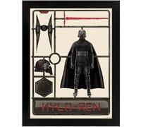 Mini-affiche Star Wars (Kylo Ren Model) dans un cadre en bois noir de 35 x 45 cm NOIR G