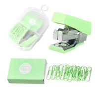 Mini Agrafeuse 10# avec 400 Agrafes & 20 Trombones - Agrafeuse de Voyage Compacte pour Enfants, Bureau, École - Petite, Légère et Portable (Métal/Plastique) (Vert menthe)