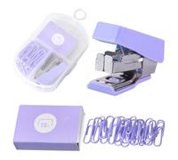 Mini Agrafeuse 10# avec 400 Agrafes & 20 Trombones - Agrafeuse de Voyage Compacte pour Enfants, Bureau, École - Petite, Légère et Portable (Métal/Plastique) (Violet lavande)