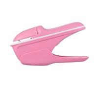 Mini agrafeuse à main sans agrafes pour reliure de papier - Fixation de documents sans agrafes avec capacité de 7 feuilles - Outil professionnel pour bureau, magasin commercial et (Rose)