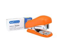 Mini agrafeuse de bureau Rapesco Bug - agrafes 24/6 et 26/6 - capacité 12 feuilles - Orange