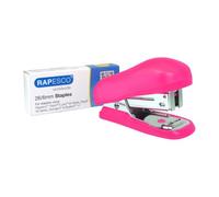 Mini agrafeuse de bureau Rapesco Bug - agrafes 24/6 et 26/6 - capacité 12 feuilles - Rose