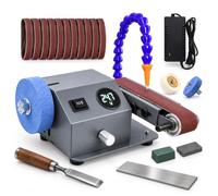 Mini Aiguisoir Électrique, 0-13000 RPM, Meulage et Polissage à Double Roue | Ponceuse à banc humide et sec, aiguise les outils tranchants, affichage de vitesse LCD, projets en métal, bois et pierre