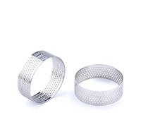 Mini anneau à tarte, moule à tartelette en acier inoxydable, petit cercle, anneau à tarte, résistant à la chaleur, moules à Mousse à gâteau perforés, 4/6 pièces(6Pcs 6cm)