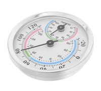 Mini Argenté Analogique Thermomètre D'aluminium en Hygromètre Alliage | Lecture Précise, Format Portable, Affichage à Aiguille Lisible, Usage Jardin et Voiture