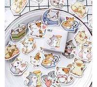 Mini Autocollant En Papier Mes Vilains Chats, Étiquette De Décoration Pour Album Journal Intime, Scrapbooking, Kawaii, Papeterie, Diy Bricolage, 45 Pièces/Boîte