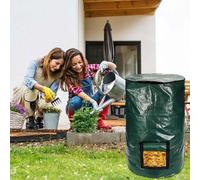 Mini bac à compost - Composteur rapide - 128 litres - Pour le balcon, le jardin, la cuisine et la terrasse - Avec couvercle et fenêtre de prélèvement