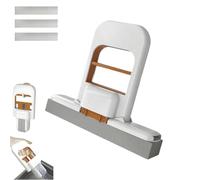 Mini Balai À Franges, Mini Serpillère Éponge De Nettoyage Portable, Usage Humide Et Sec, Petite Serpillère À Presser avec 3 Têtes D'éponge De Rechange, pour Voiture, Fenêtre, Salle Bain, Miroir(A)
