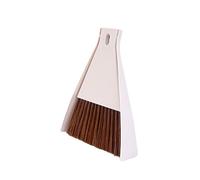 Mini Balai de Nettoyage de Bureau Beige en Pp 2-en-1 | Brosse Détachable, Tête Compacte pour Rainures et Bords, pour Coin et Rail de Porte