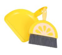 Mini Balayette et Pelle à Poussière de Bureau Portable Jaune | Ensemble Compact, Plastique PP Pet, Rangement Suspendu Facile, pour Clavier, Bureau et Poils D’animaux