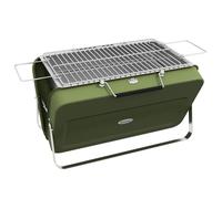 Mini barbecue à charbon - Outsunny - portable, pliable - avec coque de valise - pour jardin, camping - 47 x 30 x 28 cm - vert