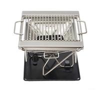 Mini barbecue à charbon portable avec mécanisme de hauteur réglable et sac de transport pour barbecue en plein air