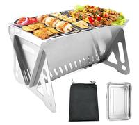 Mini barbecue portable en acier inoxydable, modèle pliable pour une utilisation en extérieur