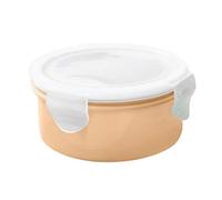 Mini boîte de conservation au réfrigérateur, boîte à déjeuner Portable transparente scellée, cuisine ronde et carrée, conteneur de stockage des aliments Bento(Pink 380ml)