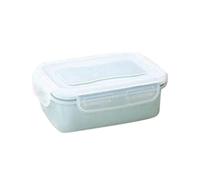 Mini boîte de conservation au réfrigérateur, boîte à déjeuner Portable transparente scellée, cuisine ronde et carrée, conteneur de stockage des aliments Bento(Blue 280ml)