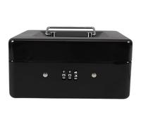 Mini Boîte de Verrouillage Noire avec Code, Coffre-fort Métal Portable | Usage Bureaux et Commerces, Plateau Amovible, Acier Laminé à Froid, Design Moderne Élégant