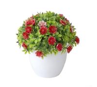 Mini bonsaï artificiel en pot pour la maison et le bureau - Décoration d'intérieur en plastique - 15 cm (rouge)