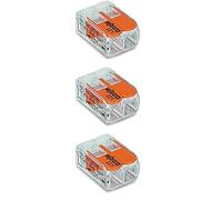Mini borne de connexion à levier 2 x 0 2-4 mm² - 1 pièce (Lot de 3)