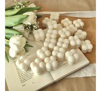 Mini bougie cube blanche, mini bougie bulle, mini bougie parfumée, bougie en forme de bulle faite à la main, retour à l'école, premier jour d'école, cadeau d'anniversaire et faveur de fête, cadeau de 