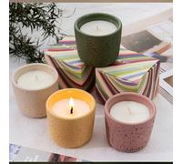 Mini bougie parfumée en tasse de béton - Parfum floral / boisé pour la maison & le café, bougie d'ambiance longue durée pour la chambre, le bureau & le salon Ciment