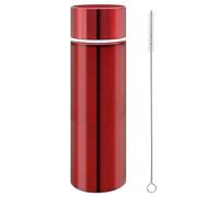 Mini bouteille d'eau de 150 ml, petite bouteille isotherme en acier inoxydable - Petite bouteille d'eau de poche anti-fuite avec brosse de nettoyage pour paille - Bouteille d'eau fine pour femme