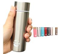Mini bouteille d'eau en acier inoxydable - 150 ml - Petite thermos à café - Petite capacité - Portable - Bouteille d'eau de voyage isotherme - Tasse isotherme (Argenté)