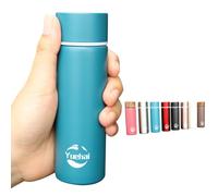 Mini bouteille d'eau en acier inoxydable - 150 ml - Petites fioles isothermes pour café - Petite capacité - Portable - Bouteille de voyage isotherme (Bleu mat)