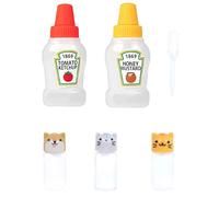 Mini bouteilles en plastique portables à presser pour sauce soja et vinaigrette Bento
