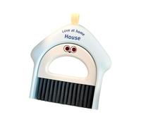 Mini brosse de nettoyage de bureau et pelle à poussière, balai portable pour clavier, bureau, confettis (bleu)