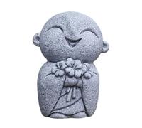 Mini Buddha Statue - Cute Sandstone Figurines, Aquarium Monk Decoration | Cute Sandstone Carved Craftworks Structure | Garden Patio Yard Courtyard Lawn Outdoor, Serene Yoga Studio Living Room Decors