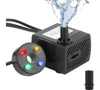Mini-buse à eau avec nageoires lumineuses pour l'extérieur et les aquariums - 350 l/h, 3,5 W, pompe à deux vitesses avec système de buses
