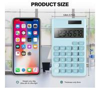 Mini calculatrice portable compacte avec double alimentation, conception durable, couleurs vives et écran LCD clair