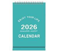 Mini calendrier de bureau mensuel de janvier 2026 à juin 2027, disposition compacte, organiseur de bureau familial avec pages faciles à lire, outil de planification pour amis