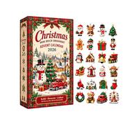 Mini Calendrier de l'Avent 24 Surprises Ornements Brique de Noël pour Sapin | Design unique vacances, boucles de suspension, ensemble décoratif acrylique pour arbre, guirlande et cheminée, cadeau de noël