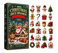 Mini Calendrier De L'Avent 3D En Forme De Brique De Noël 2026 | 24 Ornements 3D PVC Briques Suspendus, Mini Kit À Assembler Chaque Jour, Pour Sapin, Guirlande Et Cheminée, Cadeau De Noël