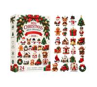 Mini Calendrier De L'Avent En Briques De Noël Calendrier Compte À Rebours | Ornements de l'Avent Noël Pour Maison Appartement Salon Chambre Bébé Espace Travail Bureau Étagère Cheminée C
