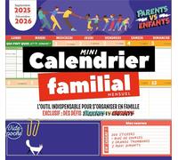Mini calendrier familial mensuel 2025-2026: Septembre 2025 - Décembre 2026