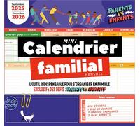 Mini calendrier familial mensuel 2025-2026 Septembre 2025 - Décembre 2026 - Collectif - Marabout - broché - Calendrier