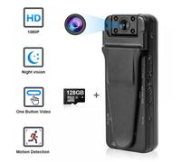 Mini caméra 1080p portable avec enregistreur vidéo numérique, vision nocturne et aimant miniature.