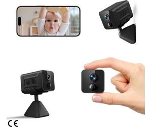 Mini caméra de sécurité WiFi portable d'intérieur 1080P - alimentée par batterie, détection de mouvement PIR, vision nocturne, haut-parleur bidirectionnel - sécurisez vos pièces grâce au stockage sur 
