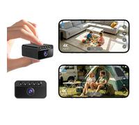 Mini Camera de Surveillance Sans Fil 4K, 3 Modes: Wi-FI/Hotspot/sans WiFi | Vision Nocturne, Détection Mouvement,Installation Polyvalente, Camera de Surveillance sans Internet pour Interieur/Extérieur