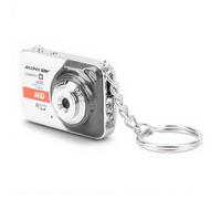 Mini Caméra DV HD, Petite Caméra Vidéo avec Détection de Mouvement et Mémoire 32 Go, Mini Enregistreur USB Porte-clés pour Webcam (Gris Argent)
