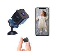 Mini caméra espion 1080p WiFi cachée pour la sécurité de la maison, caméra de sécurité intérieure sans fil avec magnétique, petites caméras avec vision nocturne, détection de mouvement, micro caméra