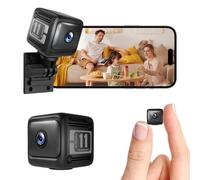 Mini caméra espion cachée sans fil 4K HD, alimentée par piles, pour intérieur et extérieur, détection de mouvement PIR et vision nocturne 0 lux, stockage Cloud/SD, vue en direct pour 4 utilisateurs