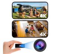 Mini Camera Espion Sans Fil, 4K WiFi/AP/Hors Ligne, Vision Nocturne | 3 Modes de Connexion, Détection de Mouvement, Vision Nocturne 10 m, Base Magnétique et Installation Sans Outil, Grand Angle