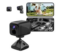 Mini Camera Espion Sans Fil, Mode AP Hotspot & WiFi, 160 Jours Standby | 4K, Vision Nocturne, Détection de Mouvement, Camera de Surveillance Sans Internet pour Exterieure Intérieur, Noir Foncé