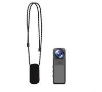 Mini caméra portable 2K avec aimant, 650 mAh, type C, enregistrement en boucle et détection de mouvement pour animaux de compagnie, voyage et vie quotidienne, noir