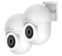 Mini caméra PTZ Wi-Fi 2K avec vision nocturne, détection de mouvement et suivi automatique, étanche IP65 pour une utilisation extérieure, pack contenant 2 caméras