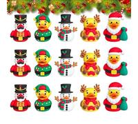 Mini Canards de Noël 15 Pièces Mini Cadeaux pour Bas | Mini Figurines de Noël Pour l'Avent, la Croisière, les , le Bain, l'Anniversaire, les Fêtes, Soirées, Thanksgiving, le